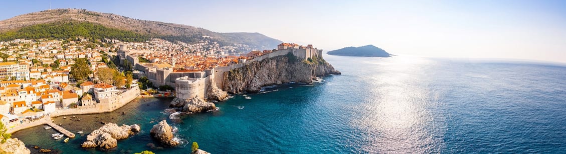 Dubrovnik Old town in Croatia at sunset light
