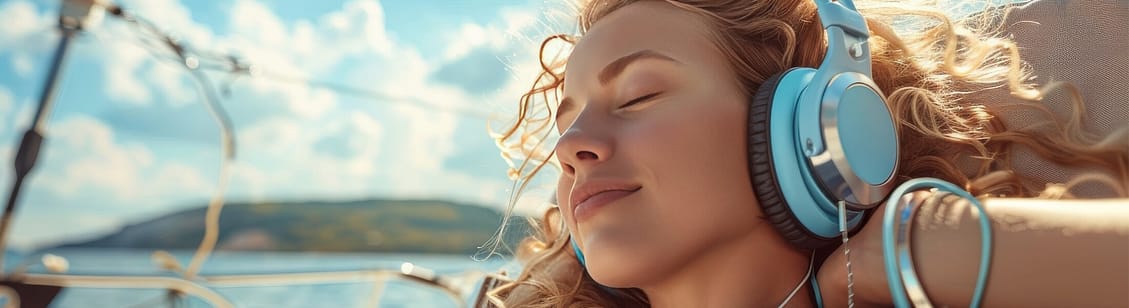 girl in headphones