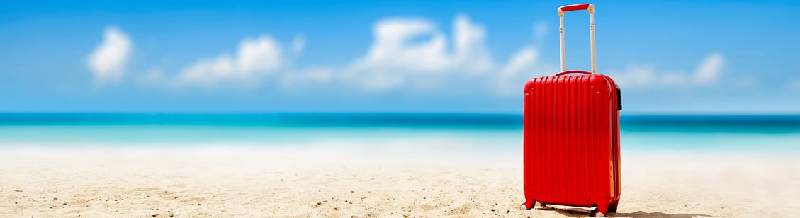 suitcase on beach