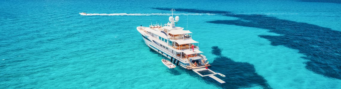 Luxury yacht at sea