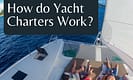 People relaxing on a yacht deck under clear blue skies, exploring how yacht charters operate.