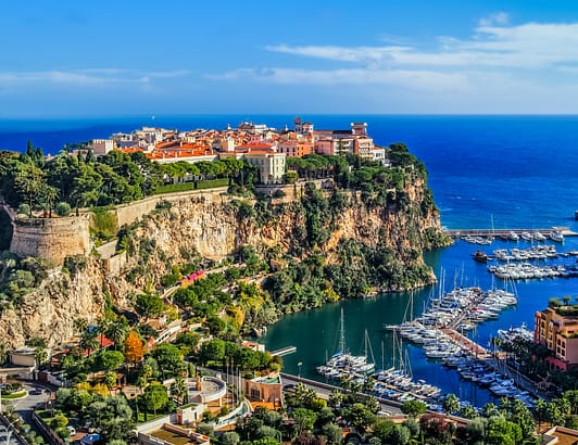 French city of a cliff over a harbor