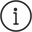Information icon inside a circle, commonly used for indicating additional details or guidance.
