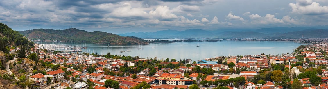 Fethiye city and the sea bay