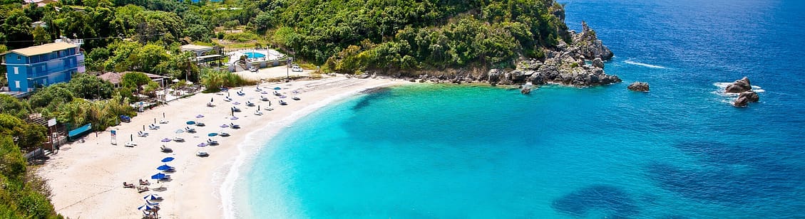 Sarakiniko beach near Parga in Greece.