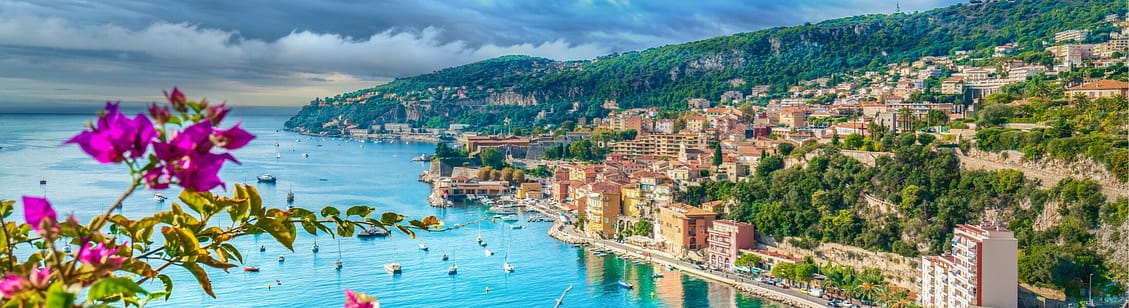 French Riviera coast with medieval town Villefranche