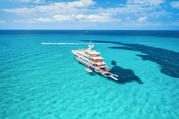 Luxury yacht at sea